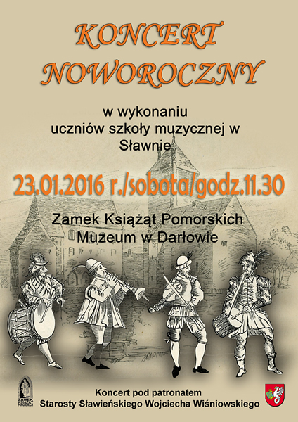 Zaproszenie na koncert noworoczny w wykonaniu uczniów szkoły muzycznej w Sławnie